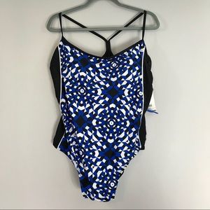 NWT Catalina One Piece Swimsuit Racerback Blue 3x